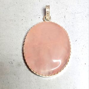 Rose Quartz and Sterling Pendant NWOT
